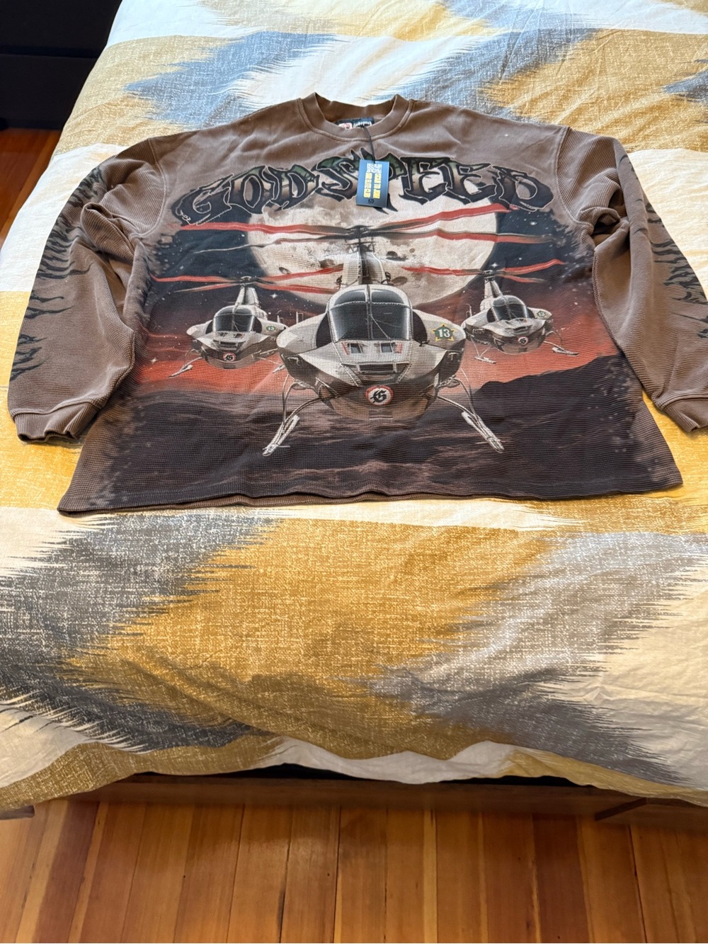 Godspeed Men’s Brown Long Sleeve Thermal Helicopter Size L